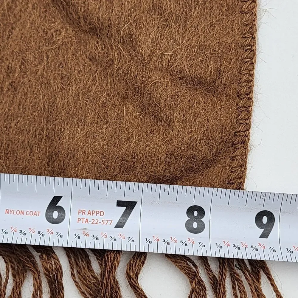Alpaca Camargo Unisex Brown Fringe Scarf‎ Shawl Alpaca Blend Length 69 inch